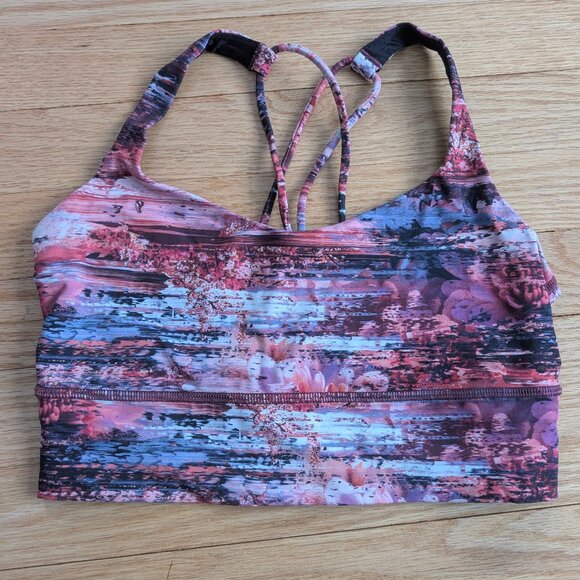 EUC Lululemon Free To Be Bra Long Line Women's 6 Dahliascape Multi sports yoga - Picture 3 of 11